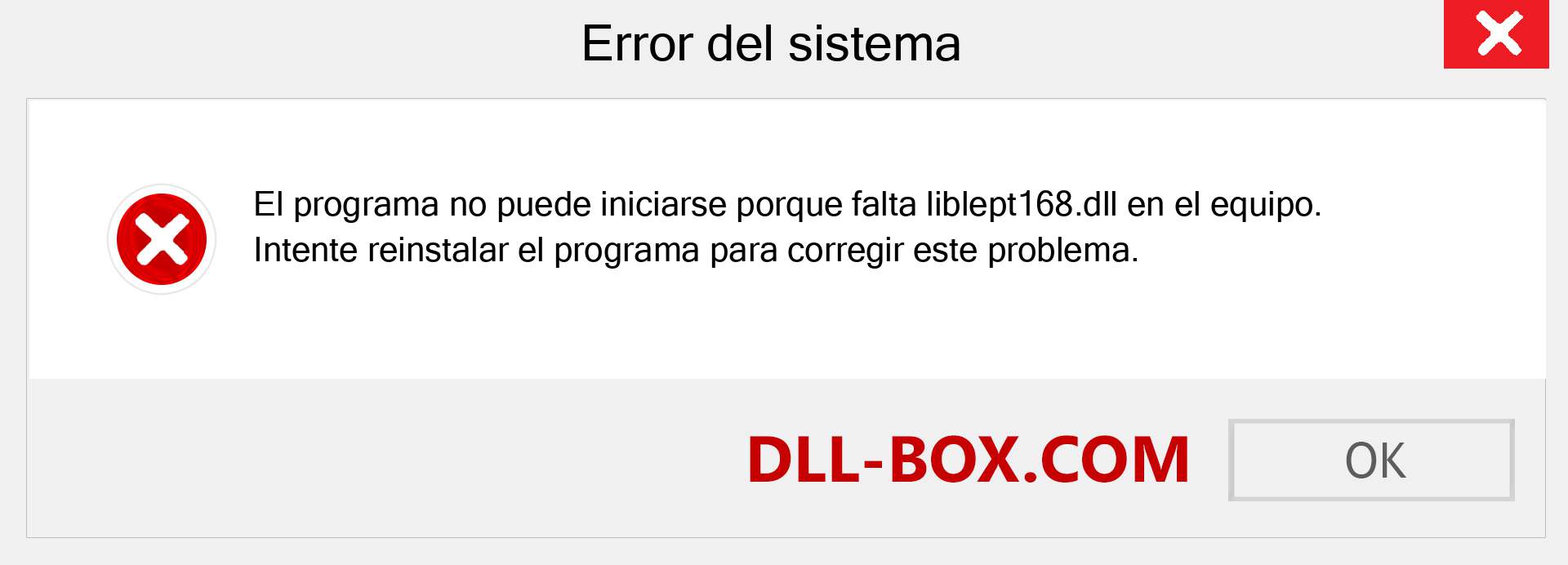 ¿Falta el archivo liblept168.dll ?. Descargar para Windows 7, 8, 10 - Corregir liblept168 dll Missing Error en Windows, fotos, imágenes