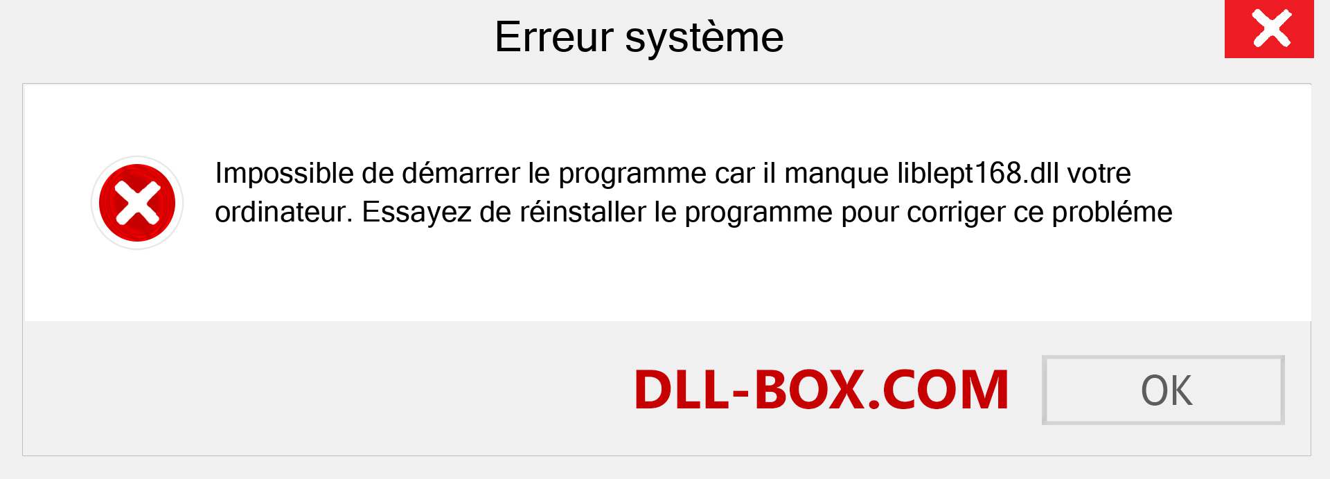 Le fichier liblept168.dll est manquant ?. Télécharger pour Windows 7, 8, 10 - Correction de l'erreur manquante liblept168 dll sur Windows, photos, images